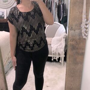 Miss Me size small black sequin cocktail top